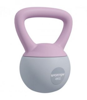 SPORTNOW 4KG Kettlebell with Soft Body and Non-Slip Handle, Purple and Grey
