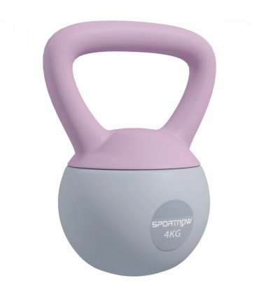 SPORTNOW 4KG Kettlebell with Soft Body and Non-Slip Handle, Purple and Grey