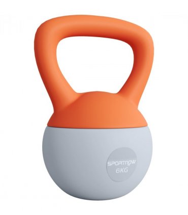 SPORTNOW 6KG Kettlebell with Soft Body and Non-Slip Handle, Orange and Grey
