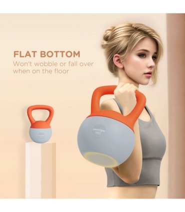 SPORTNOW 6KG Kettlebell with Soft Body and Non-Slip Handle, Orange and Grey