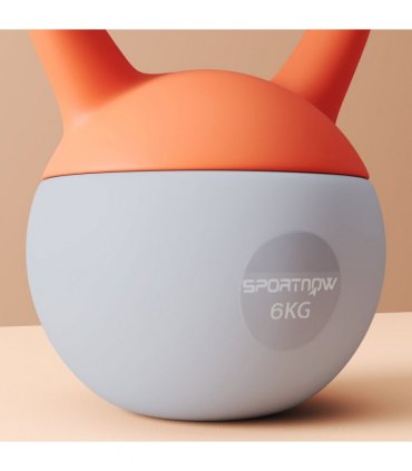 SPORTNOW 6KG Kettlebell with Soft Body and Non-Slip Handle, Orange and Grey