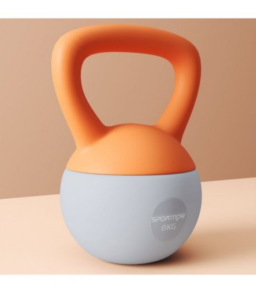 SPORTNOW 6KG Kettlebell with Soft Body and Non-Slip Handle, Orange and Grey