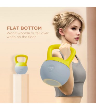 SPORTNOW 6KG Kettlebell with Soft Body and Non-Slip Handle, Yellow and Grey