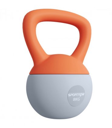 SPORTNOW 8KG Kettlebell with Soft Body and Non-Slip Handle, Orange and Grey