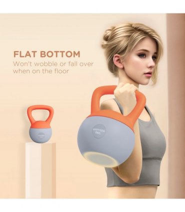 SPORTNOW 8KG Kettlebell with Soft Body and Non-Slip Handle, Orange and Grey