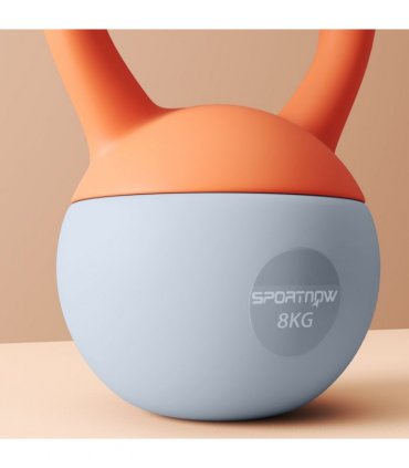 SPORTNOW 8KG Kettlebell with Soft Body and Non-Slip Handle, Orange and Grey