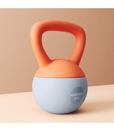 SPORTNOW 8KG Kettlebell with Soft Body and Non-Slip Handle, Orange and Grey