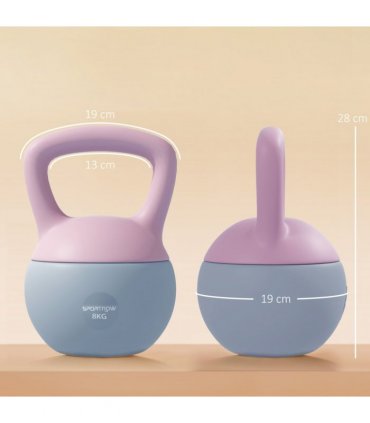 SPORTNOW 8KG Kettlebell with Soft Body and Non-Slip Handle, Purple and Grey
