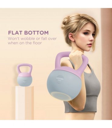 SPORTNOW 8KG Kettlebell with Soft Body and Non-Slip Handle, Purple and Grey