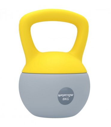 SPORTNOW 8KG Kettlebell with Soft Body and Non-Slip Handle, Yellow and Grey
