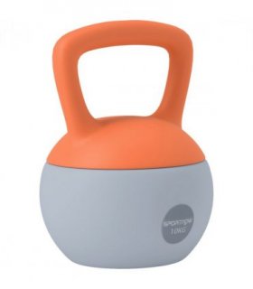 SPORTNOW 10KG Kettlebell w/ Soft Body and Non-Slip Handle, Orange and Grey