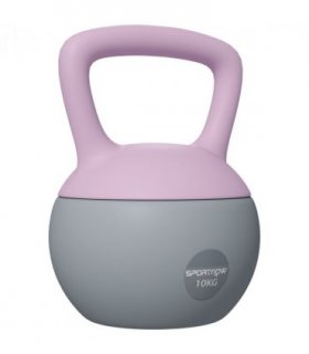 SPORTNOW 10KG Kettlebell w/ Soft Body and Non-Slip Handle, Purple and Grey