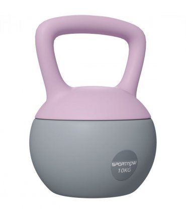 SPORTNOW 10KG Kettlebell w/ Soft Body and Non-Slip Handle, Purple and Grey