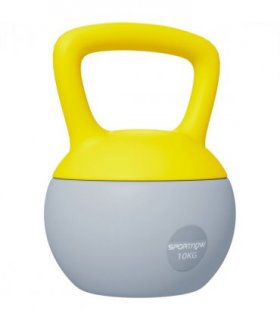 SPORTNOW 10KG Kettlebell w/ Soft Body and Non-Slip Handle, Yellow and Grey