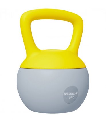 SPORTNOW 10KG Kettlebell w/ Soft Body and Non-Slip Handle, Yellow and Grey