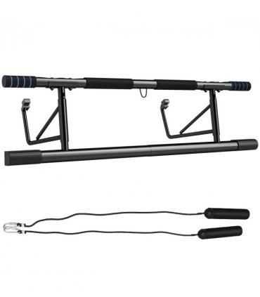 SPORTNOW Pull-Up Bar Doorway Push Up Stand w/ Resistance Bands for Home Gym