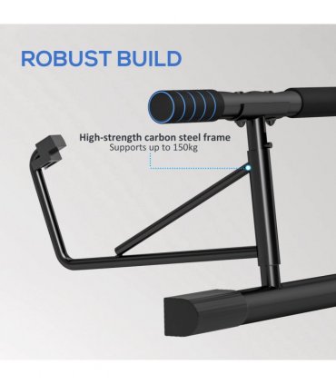 SPORTNOW Pull-Up Bar Doorway Push Up Stand w/ Resistance Bands for Home Gym