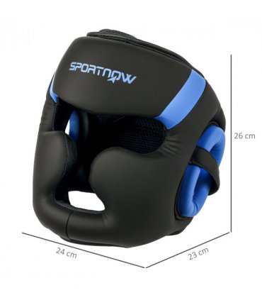 SPORTNOW Boxing Headguard w/ Adjustable Strap for Sparring Kickboxing, Blue