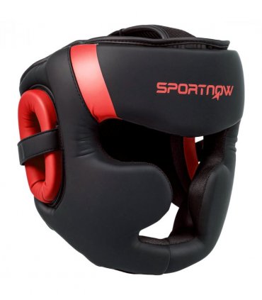 SPORTNOW Boxing Headguard w/ Adjustable Strap for Sparring Kickboxing, Red