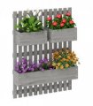 Outsunny Wooden Garden Planters with Trellis Wall-mounted Raised Garden Bed