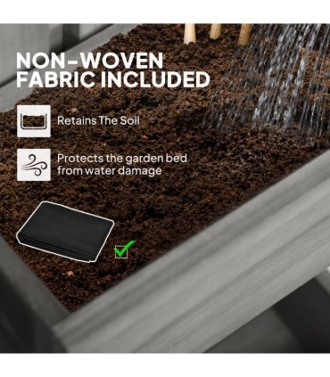 Outsunny Wooden Garden Planters with Trellis Wall-mounted Raised Garden Bed