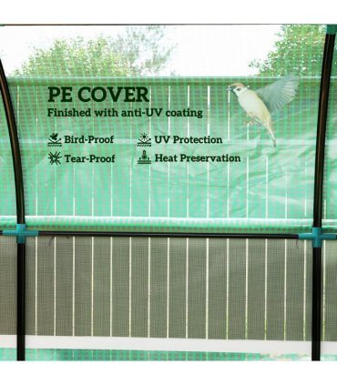 Outsunny 3 x 2 x 2m Polytunnel Greenhouse with Doors and Mesh Windows