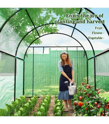 Outsunny 3 x 2 x 2m Polytunnel Greenhouse with Doors and Mesh Windows
