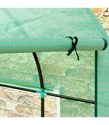 Outsunny 3 x 2 x 2m Polytunnel Greenhouse with Doors and Mesh Windows