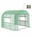 Outsunny 3 x 3 x 2m Polytunnel Greenhouse with Doors and Mesh Windows