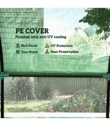 Outsunny 3 x 3 x 2m Polytunnel Greenhouse with Doors and Mesh Windows