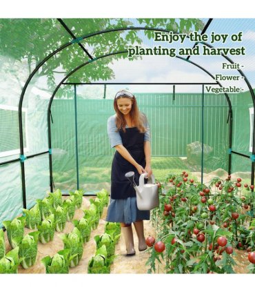 Outsunny 3 x 3 x 2m Polytunnel Greenhouse with Doors and Mesh Windows