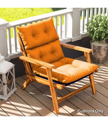 Outsunny Adirondack Chair Cushion Rocking Chair Cushion w/ Ties, Orange