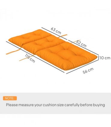 Outsunny Adirondack Chair Cushion Rocking Chair Cushion w/ Ties, Orange