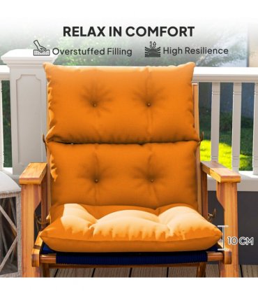 Outsunny Adirondack Chair Cushion Rocking Chair Cushion w/ Ties, Orange