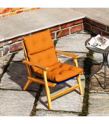 Outsunny Adirondack Chair Cushion Rocking Chair Cushion w/ Ties, Orange