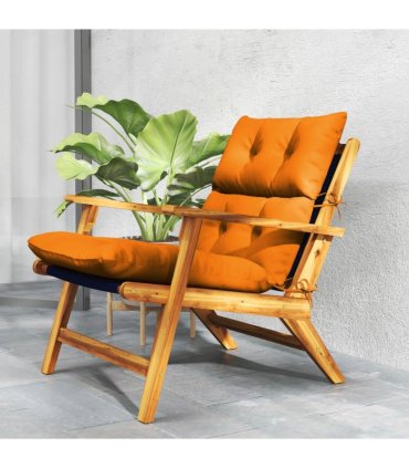 Outsunny Adirondack Chair Cushion Rocking Chair Cushion w/ Ties, Orange
