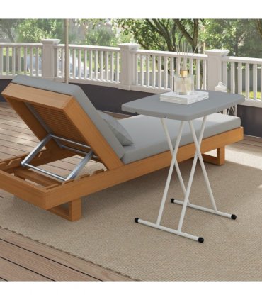 Outsunny Folding Coffee Table, Height Adjustable Bistro Table, Charcoal Grey