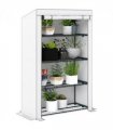 Outsunny 4 Tier Lean-to Mini Greenhouse with Reinforced PE Cover, Grey