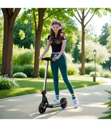SPORTNOW Folding Electric Scooter w/ LED Lights and Display, Blue