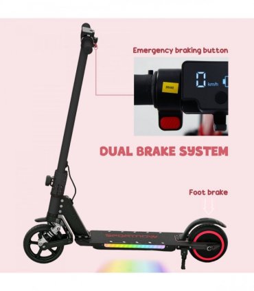 SPORTNOW Folding Electric Scooter w/ LED Lights and Display, Blue