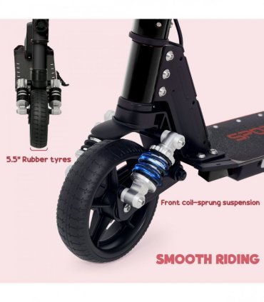SPORTNOW Folding Electric Scooter w/ LED Lights and Display, Blue
