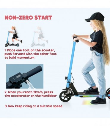 SPORTNOW Folding Electric Scooter w/ LED Lights and Display, Gold