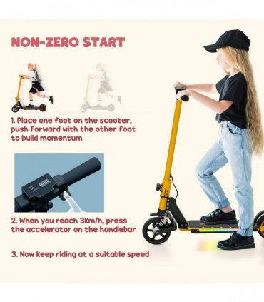 SPORTNOW Folding Electric Scooter w/ LED Lights and Display, Pink