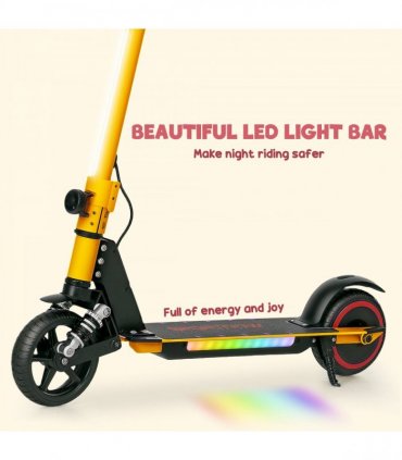 SPORTNOW Folding Electric Scooter w/ LED Lights and Display, Pink