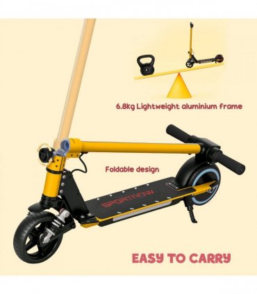 SPORTNOW Folding Electric Scooter w/ LED Lights and Display, Pink
