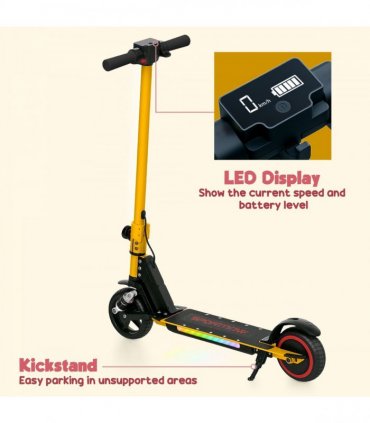 SPORTNOW Folding Electric Scooter w/ LED Lights and Display, Pink
