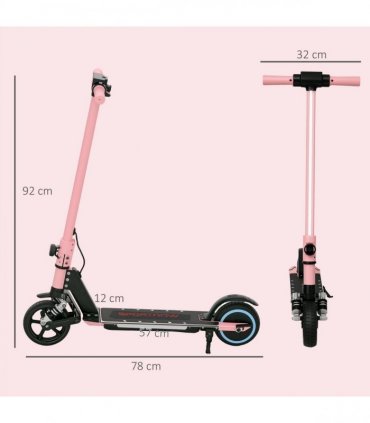 SPORTNOW Folding Electric Scooter w/ LED Lights and Display, Red