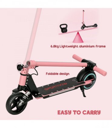 SPORTNOW Folding Electric Scooter w/ LED Lights and Display, Red