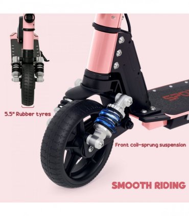 SPORTNOW Folding Electric Scooter w/ LED Lights and Display, Red