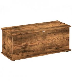 HOMCOM Storage Chest With Lid, 113L Storage Box, Rustic Brown